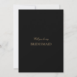 Script Gold & Black bruidsmeisje voorstel Kaart