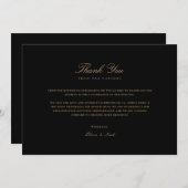 Script Gold & Black Dankkaart Bedankkaart (Voorkant / Achterkant)