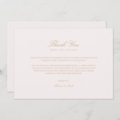 Script Gold & Blush Pink Dank je Kaart (Voorkant / Achterkant)