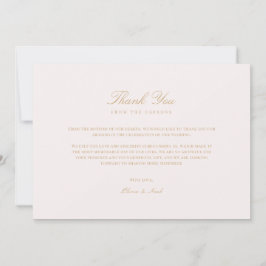 Script Gold & Blush Pink Dank je Kaart