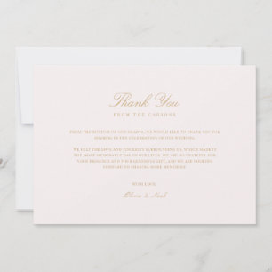 Script Gold & Blush Pink Dank je Kaart