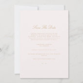 Script Gold & Blush Pink Save The Date Kaart (Voorkant)