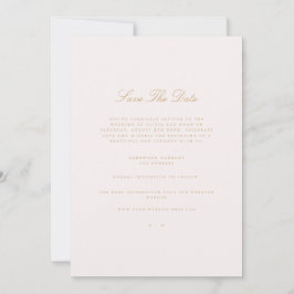 Script Gold & Blush Pink Save The Date Kaart