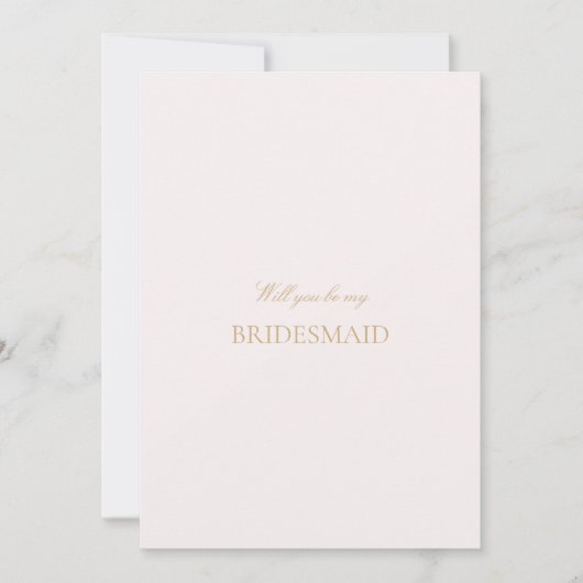 Script Gold & Blush Roze Bruidsmeisje voorstel Kaa Save The Date (Voorkant)