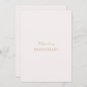 Script Gold & Blush Roze Bruidsmeisje voorstel Kaa Save The Date (Voorkant / Achterkant)