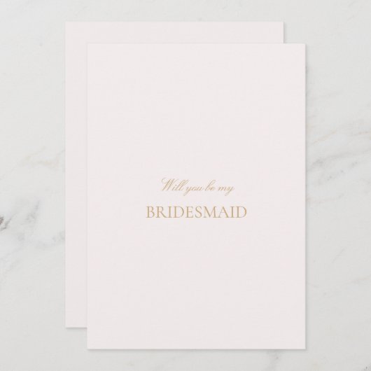 Script Gold & Blush Roze Bruidsmeisje voorstel Kaa Save The Date (Voorkant / Achterkant)