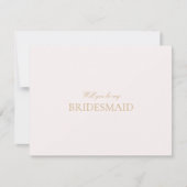 Script Gold & Blush Roze Bruidsmeisje voorstel Kaa Save The Date (Voorkant)