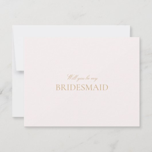 Script Gold & Blush Roze Bruidsmeisje voorstel Kaa Save The Date (Voorkant)