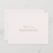 Script Gold & Blush Roze Bruidsmeisje voorstel Kaa Save The Date (Voorkant / Achterkant)