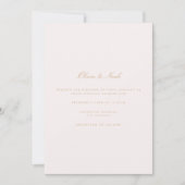 Script Gold & Blush Roze Bruiloft Uitnodiging Kaar (Voorkant)