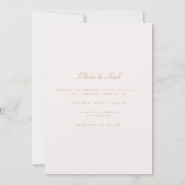 Script Gold & Blush Roze Bruiloft Uitnodiging Kaar
