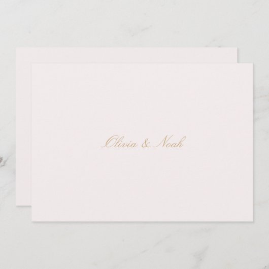 Script Gold & Blush Roze Repetitie Diner Kaart (Voorkant / Achterkant)