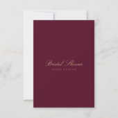 Script Gold & Bourgondië Bridal Douche Uitnodiging (Voorkant)