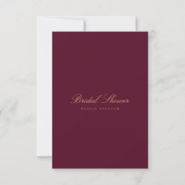 Script Gold & Bourgondië Bridal Douche Uitnodiging