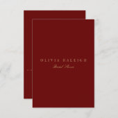 Script Gold & Deep Red Bridal Shower Uitnodiging (Voorkant / Achterkant)