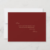 Script Gold Deep Red Bridesmaid Proposal Kaart (Achterkant)