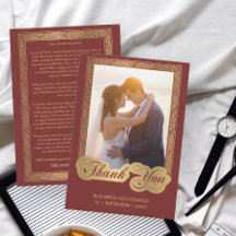  Script Gold en Red Wedding Photo
