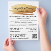 Script Gold Foil Brushstroke Makeup Artist Flyer (Hand)
