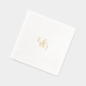 Script Gold Folie Metallic Monogram Huwelijk Servetten (Links)