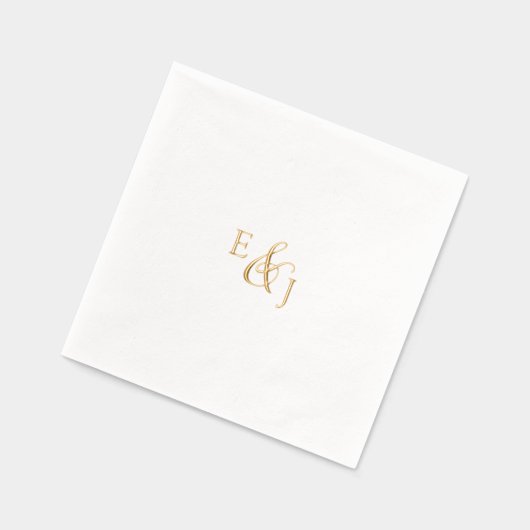  Script Gold Folie Metallic Monogram Huwelijk Servetten (Links)