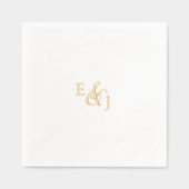 Script Gold Folie Metallic Monogram Huwelijk Servetten (Voorkant)