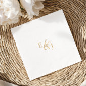  Script Gold Folie Metallic Monogram Huwelijk Servetten