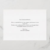 Script Gold Folie Moderne bruiloft Dank u kaarten (Achterkant)