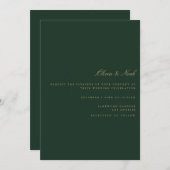 Script Gold Forest Green bruiloft uitnodiging Kaar (Voorkant / Achterkant)