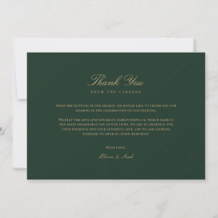 Script Gold & Forest Green Dank je kaart