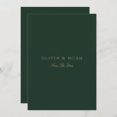 Script Gold & Forest Green Opslaan van de datum Ka Aankondiging (Voorkant / Achterkant)