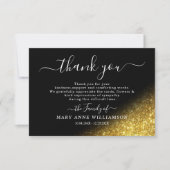 Script Gold Glitter Funeral Hartelijk dank Bedankkaart (Voorkant)