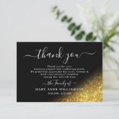 Script Gold Glitter Funeral Hartelijk dank Bedankkaart (Staand voorkant)