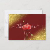 Script Gold Glitter Funeral Hartelijk dank Bedankkaart (Achterkant)