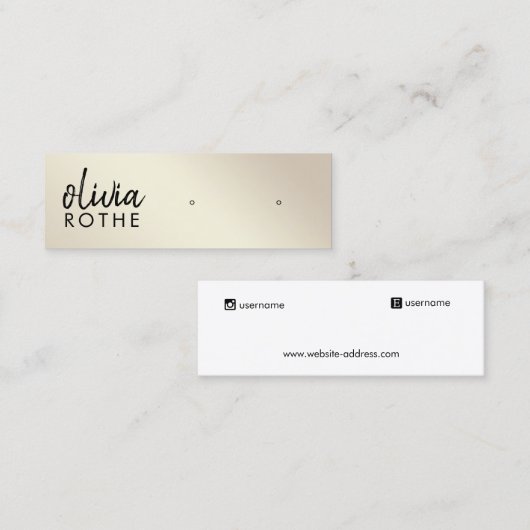 Script Gold gradiënt Stud die verdient Mini Visitekaartje (Voorkant / Achterkant)