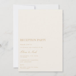 Script Gold & Ivoor Receptie Invitation Kaart