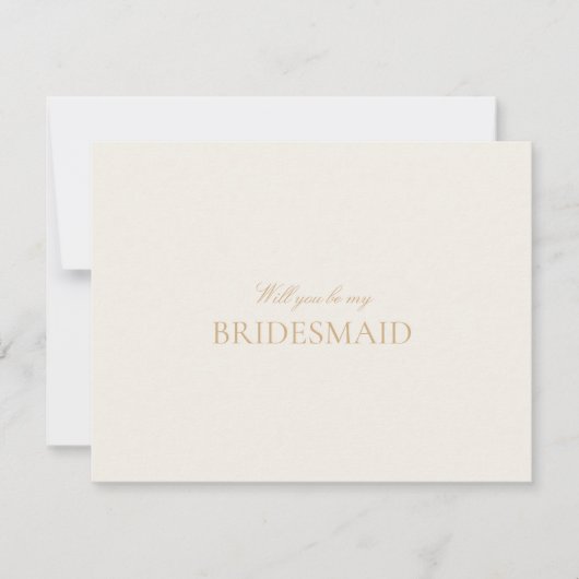 Script Gold & Ivory bruidsmeisje voorstel Kaart (Voorkant)