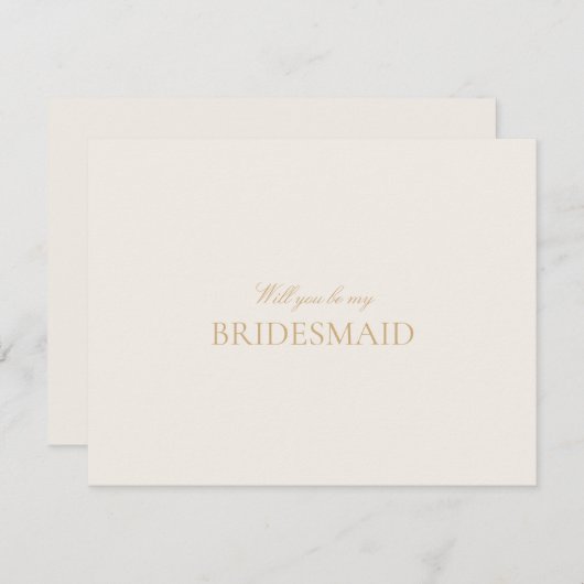 Script Gold & Ivory bruidsmeisje voorstel Kaart (Voorkant / Achterkant)