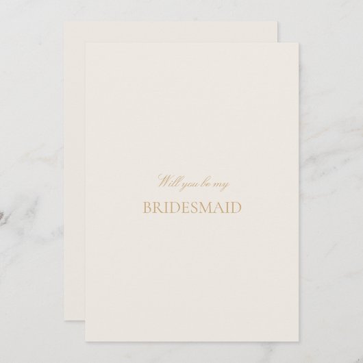 Script Gold & Ivory bruidsmeisje voorstel Kaart (Voorkant / Achterkant)