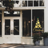 Script Gold Moderne Kerstboom Zakelijke vakantie Raamsticker