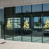 Script Gold Moderne Kerstboom Zakelijke vakantie Raamsticker