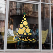 Script Gold Moderne Kerstboom Zakelijke vakantie Raamsticker