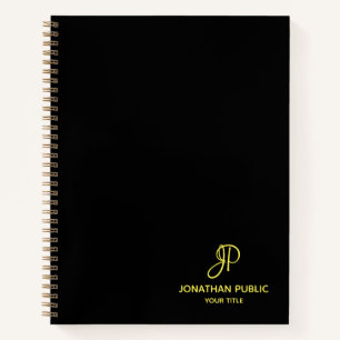 Script Gold Monogram Initiaal Professional Busines Notitieboek