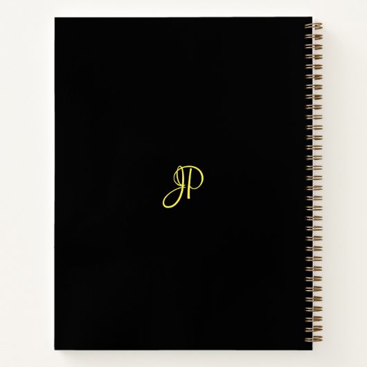 Script Gold Monogram Initiaal Professional Busines Notitieboek (Achterkant)