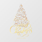 Script Gold Vrolijke Kerstboom Zakelijke vakantie Raamsticker (Vel)