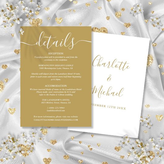 Script Gold Wedding Details Informatie Informatiekaartje