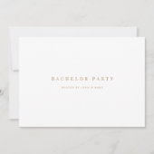 Script Gold & White Bachelor Party Invitation Kaar Kaart (Voorkant)