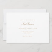 Script Gold & White Bachelor Party Invitation Kaar Kaart (Achterkant)