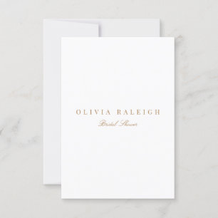 Script Gold & White Bridal Shower Uitnodiging