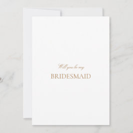 Script Gold & White Bridesmaid Proposal Kaart
