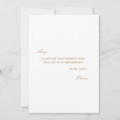 Script Gold & White Bridesmaid Proposal Kaart (Achterkant)